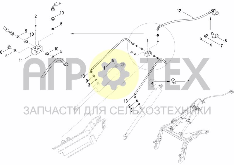 Чертеж HYDRAULIC SEEDER HITCH