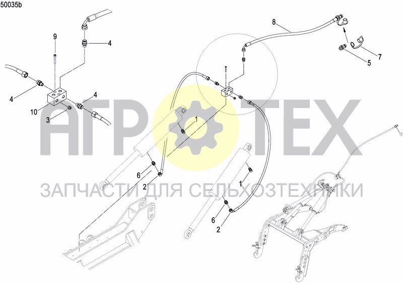 Чертеж HYDRAULIC SEEDER HITCH