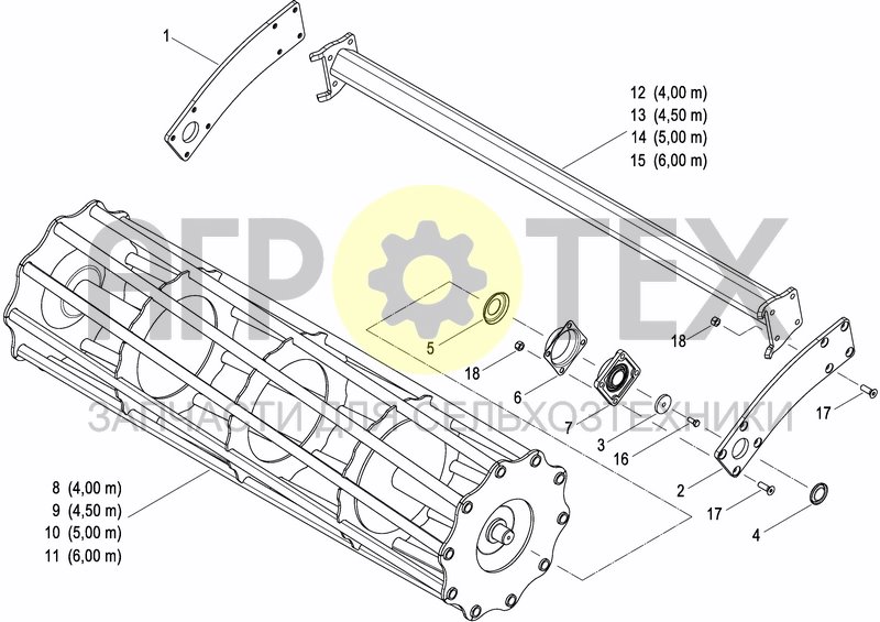 Чертеж CAGE ROLLER ?550 (OPTIONAL)