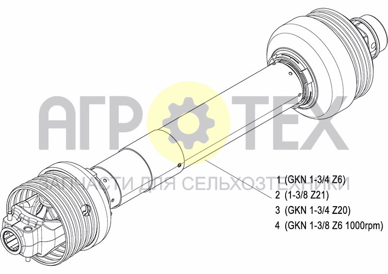 Чертеж PTO DRIVE SHAFT