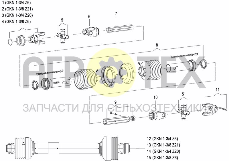 Чертеж PTO DRIVE SHAFT