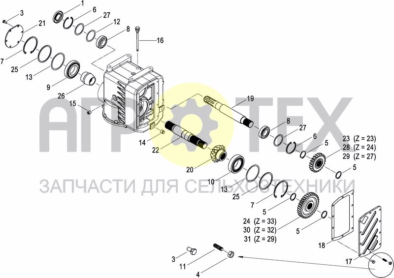 Чертеж LATERAL GEARBOX