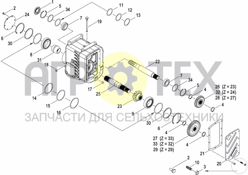 Чертеж LATERAL GEARBOX