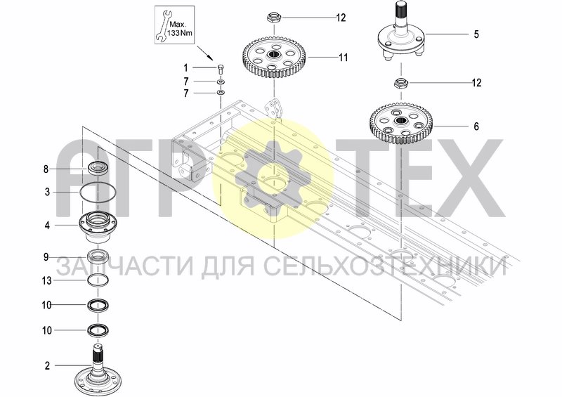 Чертеж FRAME AND TRANSMISSION