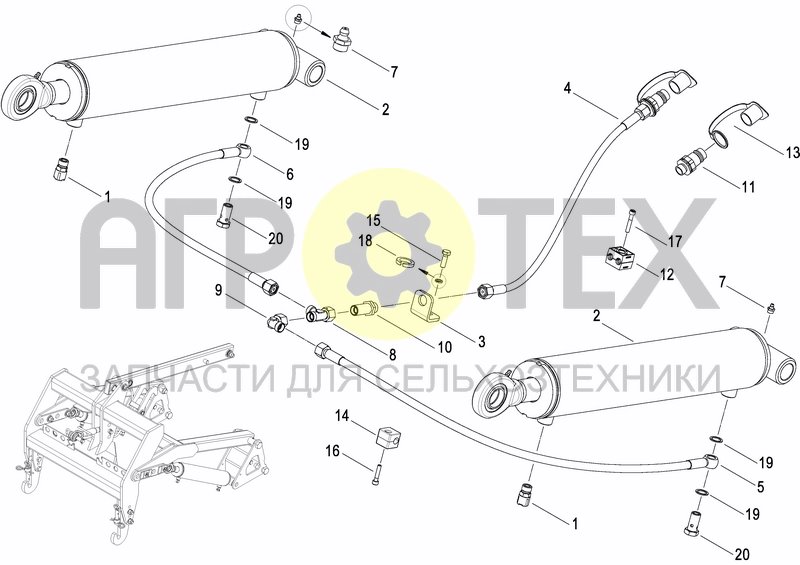 Чертеж HYDRAULIC SEEDER HITCH HL25