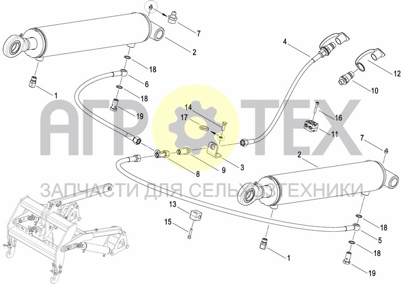 Чертеж HYDRAULIC SEEDER HITCH HL25