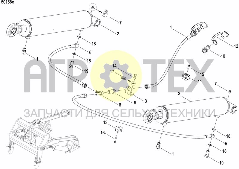 Чертеж HYDRAULIC SEEDER HITCH HL25