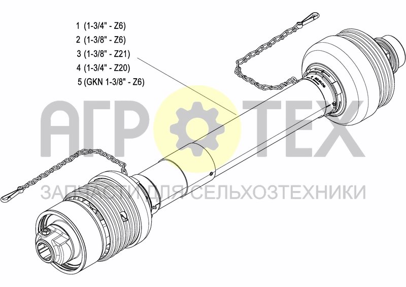 Чертеж PTO DRIVE SHAFT