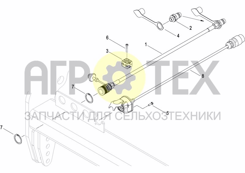 Чертеж HYDRAULIC SEEDER HITCH HL25