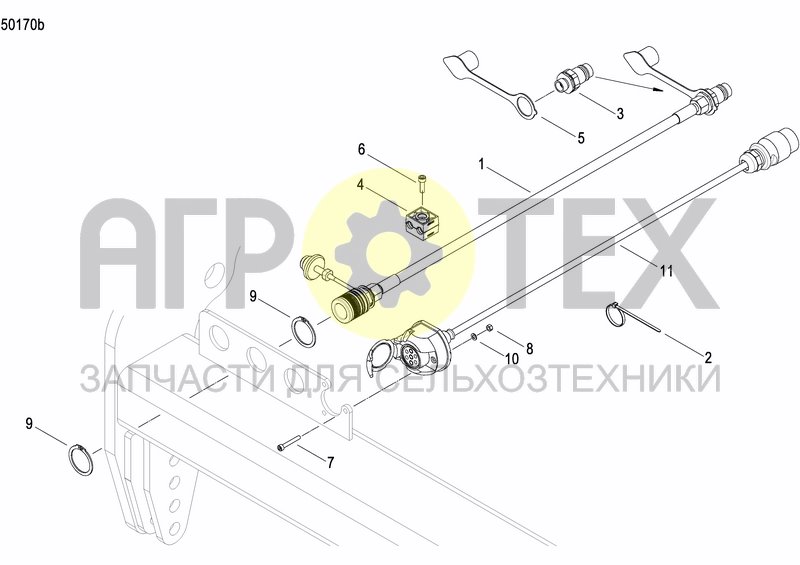 Чертеж HYDRAULIC SEEDER HITCH HL25