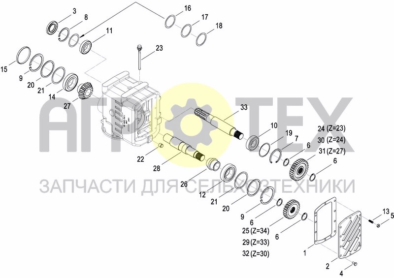 Чертеж LATERAL GEARBOX