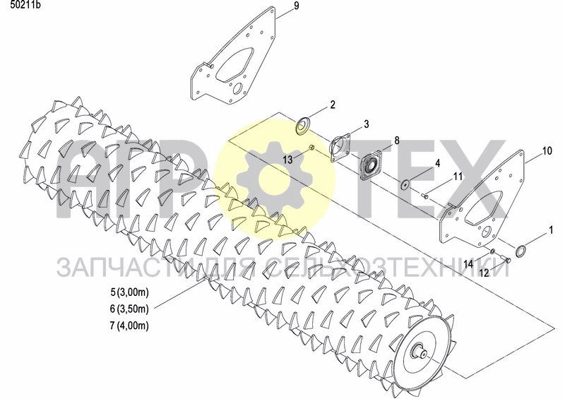 Чертеж PACKER ROLLER ?575 EURO CONNECTION