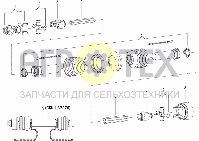 Чертеж PTO DRIVE SHAFT