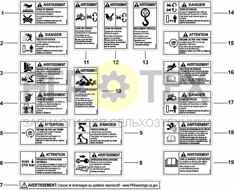 Чертеж DECALS NA / FR