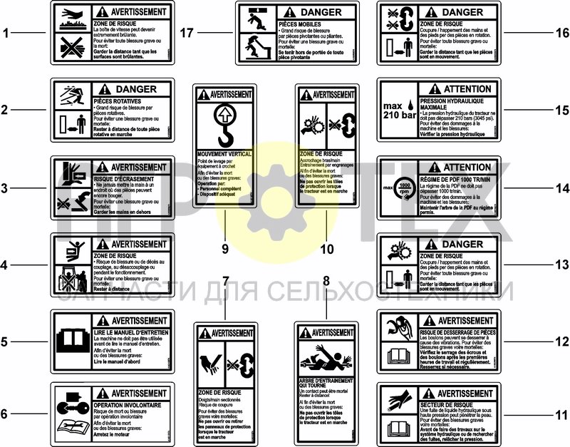 Чертеж DECALS NA / FR