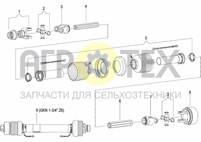 Чертеж PTO DRIVE SHAFT