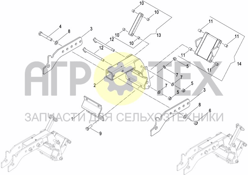 Чертеж CONNECTION SET FOR COULTERBAR