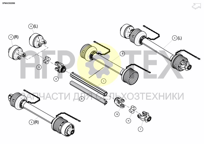 Чертеж PTO DRIVE SHAFT