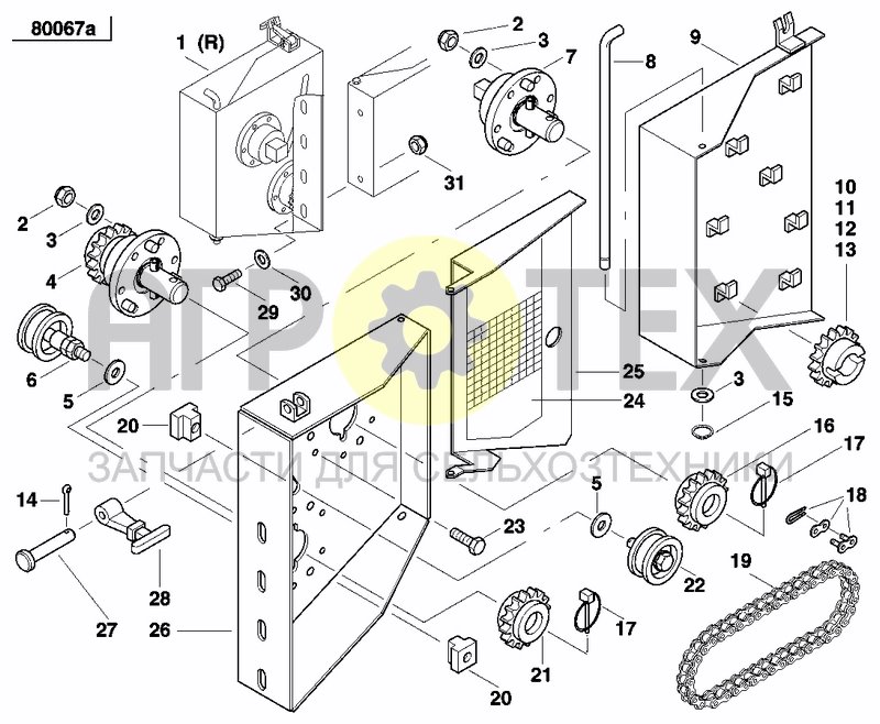 Чертеж FERTILIZER GEARBOX