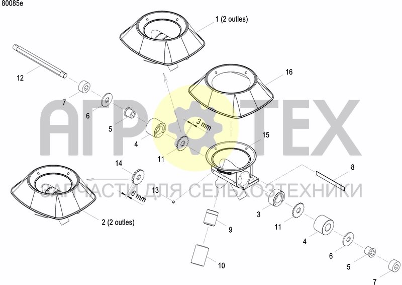 Чертеж GRANULE APPLICATOR HOPPER