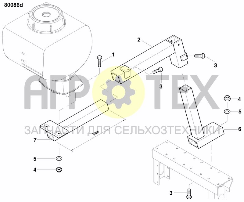 Чертеж BRACKET GRANULAR APPLICATOR