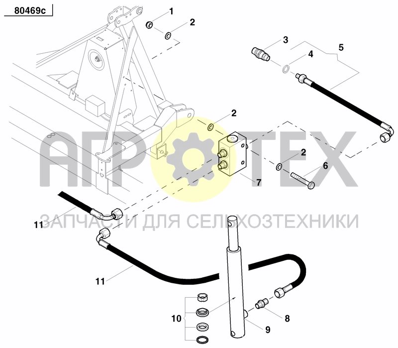 Чертеж DISC MARKER SINGLE HYDR.FOLDABLE