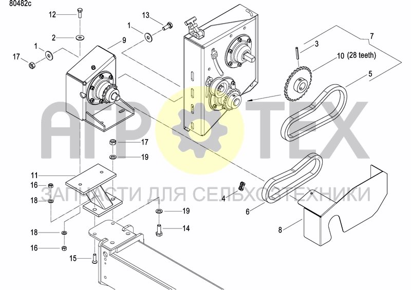 Чертеж FERTILIZER GEARBOX