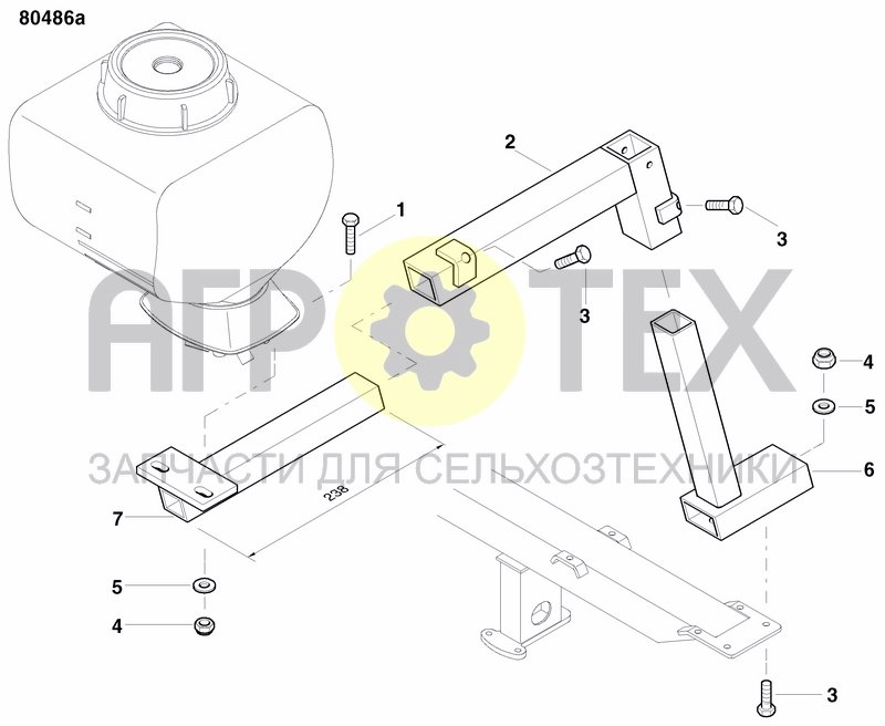 Чертеж BRACKET GRANULAR APPLICATOR