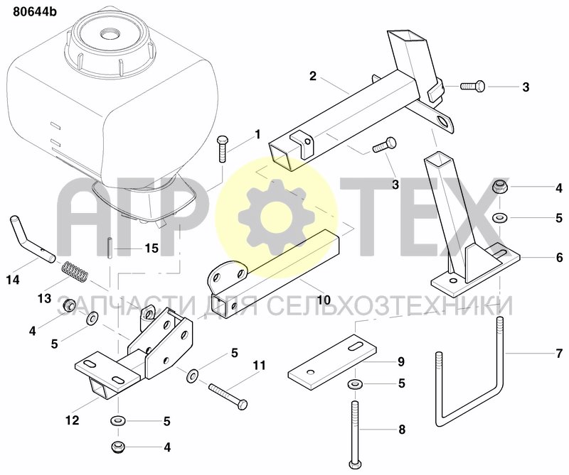 Чертеж BRACKET GRANULAR APPLICATOR