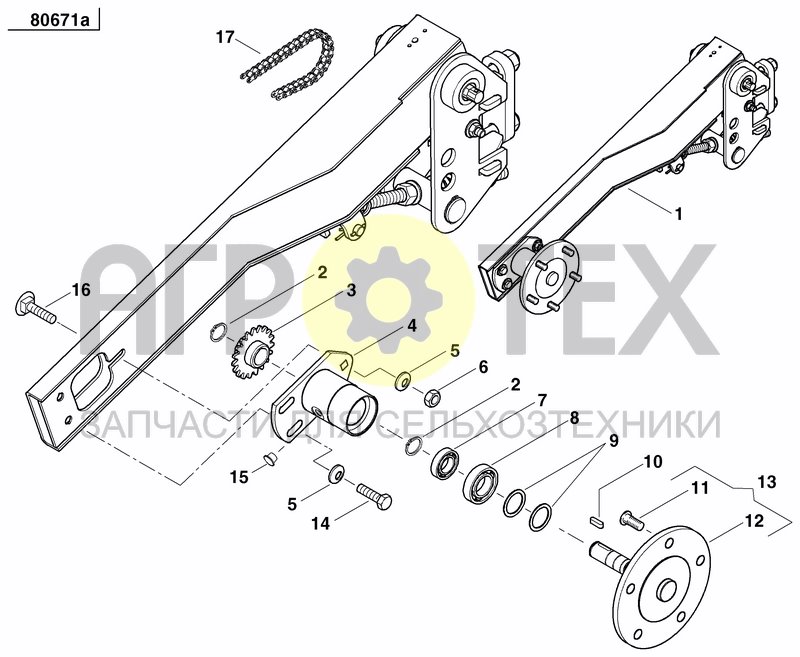 Чертеж AXLE AND WHEELS