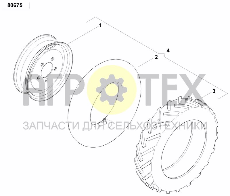 Чертеж AXLE AND WHEELS