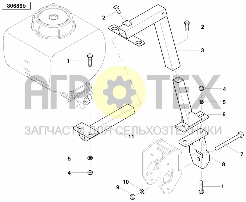 Чертеж BRACKET GRANULAR APPLICATOR