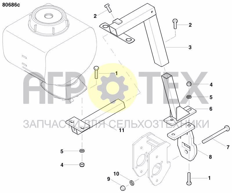 Чертеж BRACKET GRANULAR APPLICATOR