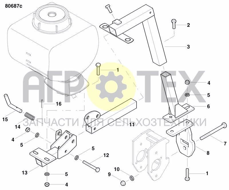 Чертеж BRACKET GRANULAR APPLICATOR