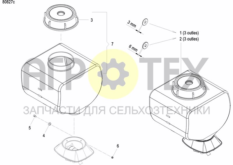 Чертеж GRANULE APPLICATOR HOPPER