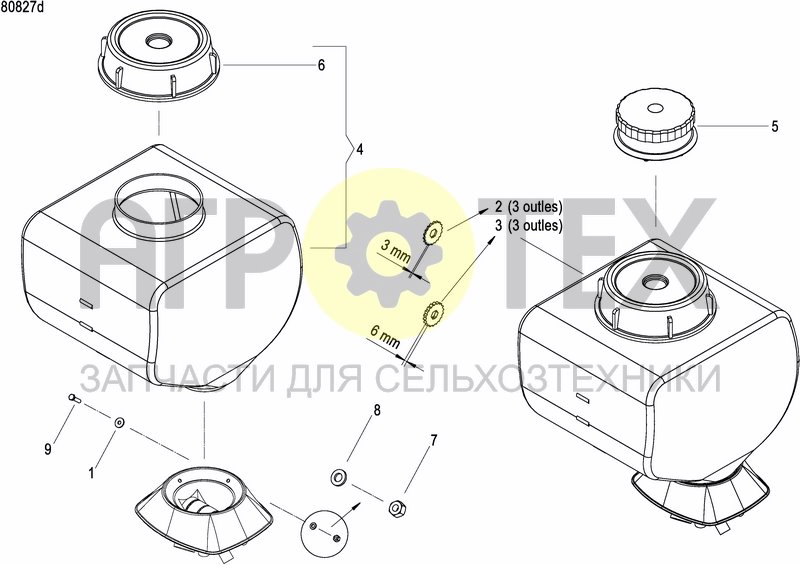 Чертеж GRANULE APPLICATOR HOPPER