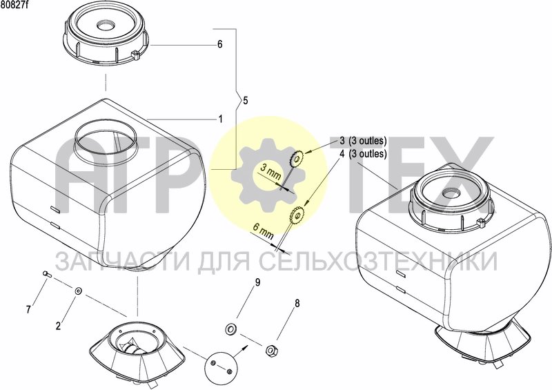 Чертеж GRANULE APPLICATOR HOPPER