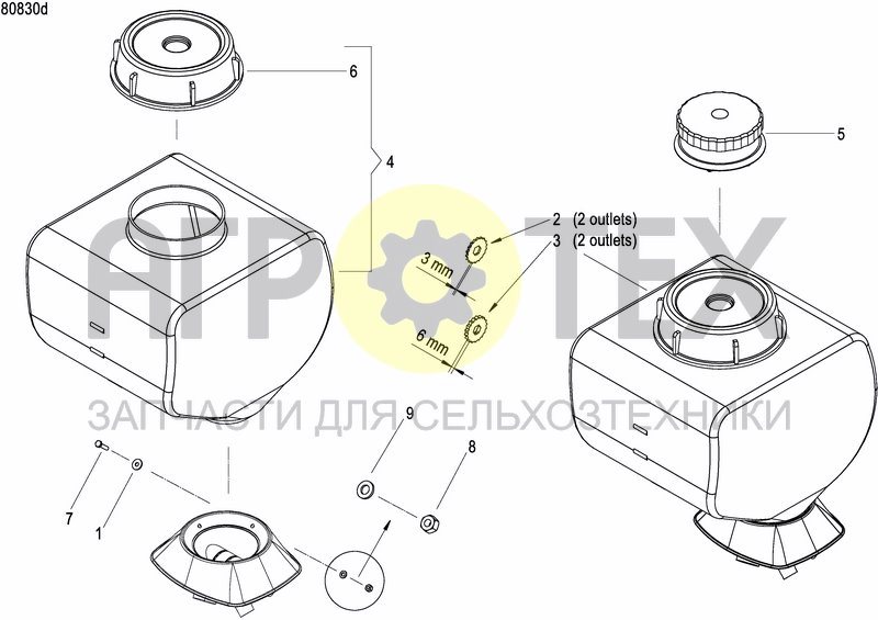 Чертеж GRANULE APPLICATOR HOPPER