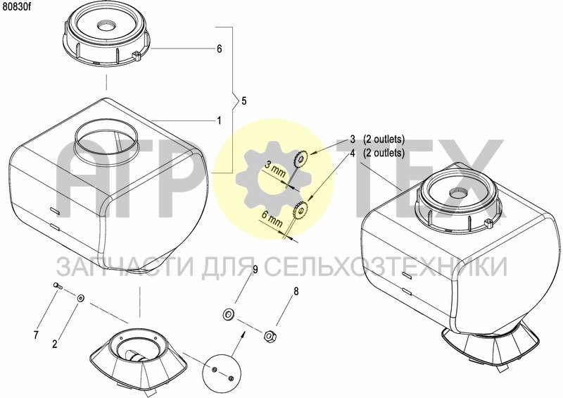 Чертеж GRANULE APPLICATOR HOPPER