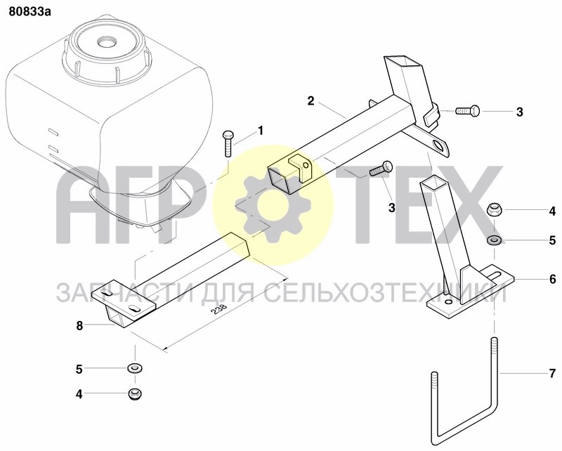 Чертеж BRACKET GRANULAR APPLICATOR