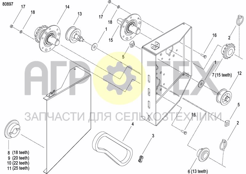 Чертеж FERTILIZER GEARBOX