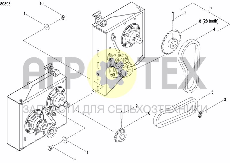 Чертеж FERTILIZER GEARBOX