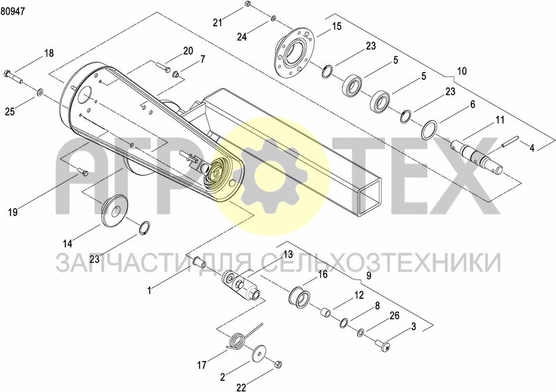 Чертеж AXLE AND WHEELS