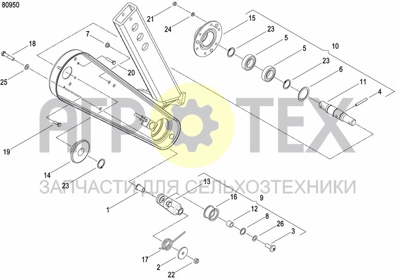 Чертеж AXLE AND WHEELS