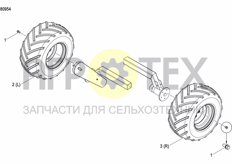 Чертеж AXLE AND WHEELS