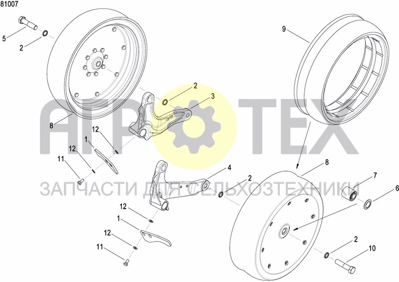 Чертеж FRONT PRESS WHEEL