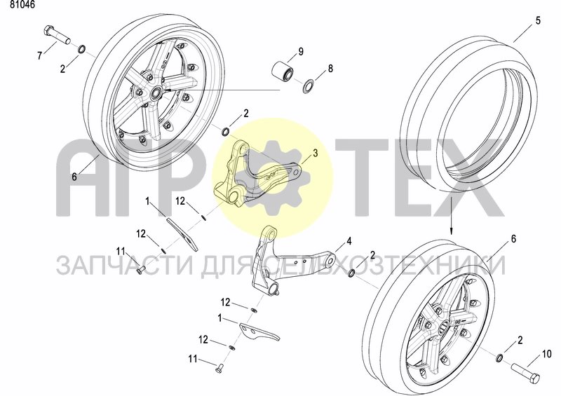 Чертеж FRONT PRESS WHEEL