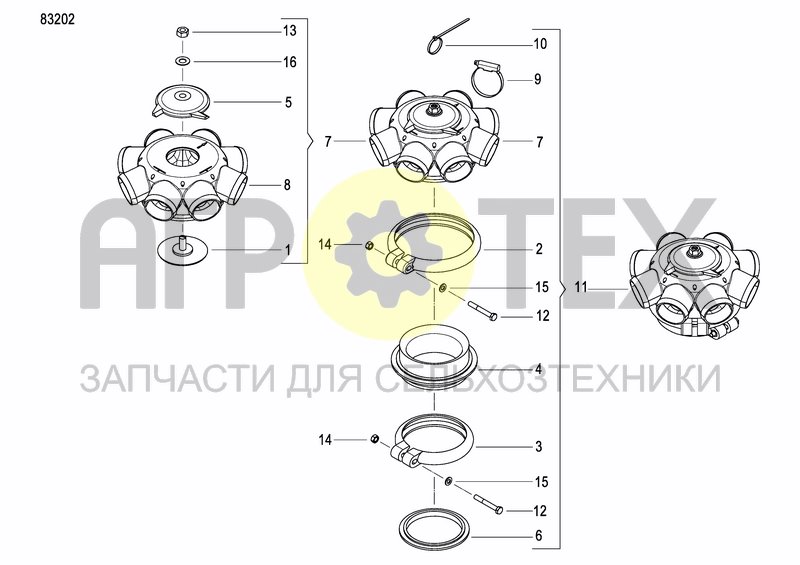 Чертеж FERTILIZER DISTRIBUTION HEAD