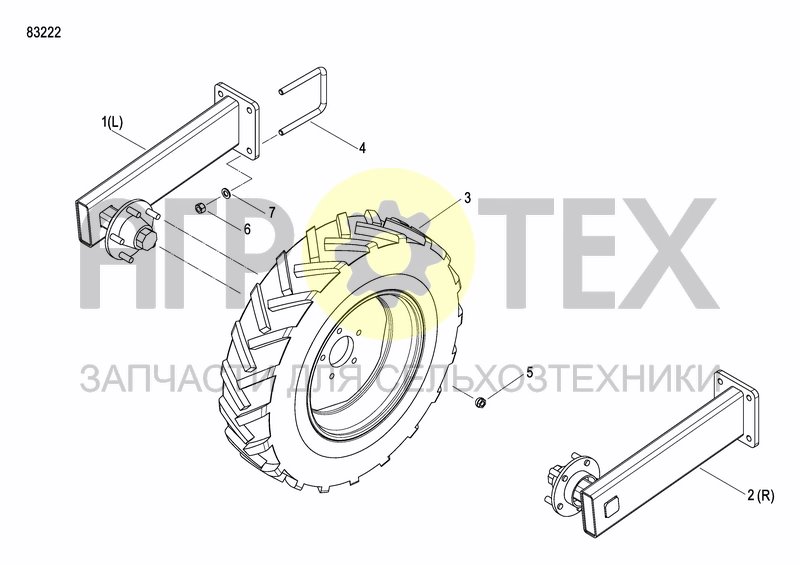 Чертеж AXLE AND WHEELS