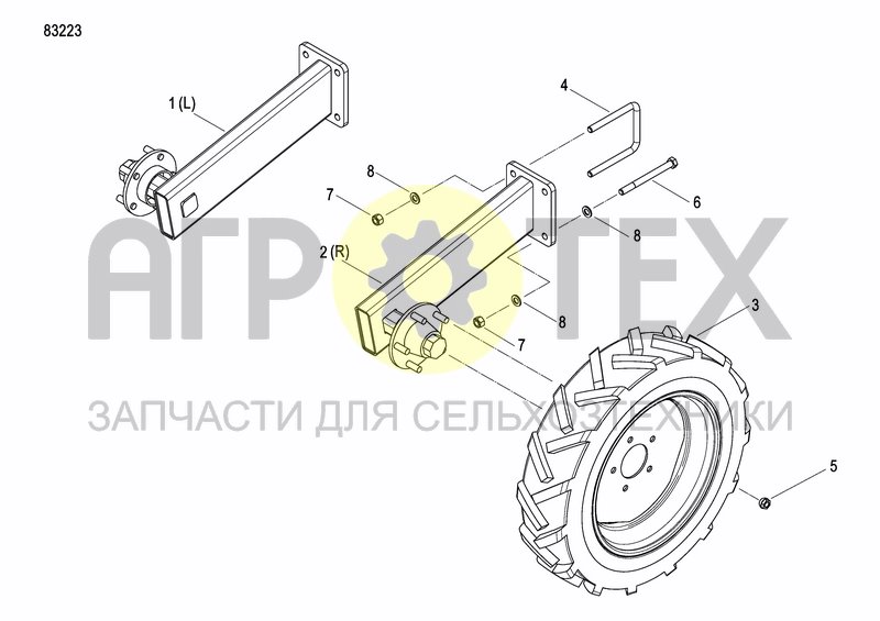 Чертеж AXLE AND WHEELS